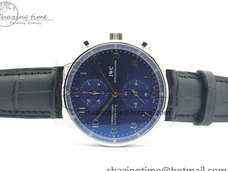 MIROTIME 0208 MoistureWicking Portuguese IW371491 ZF 1:1 Best Edition SS Blue Dial On Leather Strap A79350 (Slim Movement) V 7221